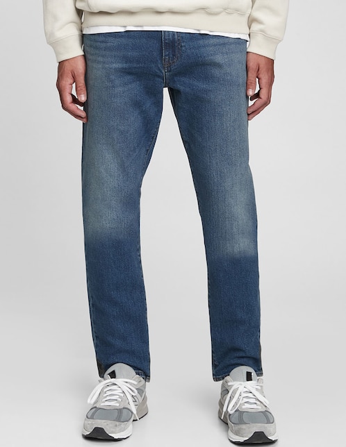 Jeans slim lavado claro para hombre