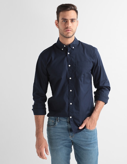 CAMISA GAP 422485D A, XCH, AZUL MARINO