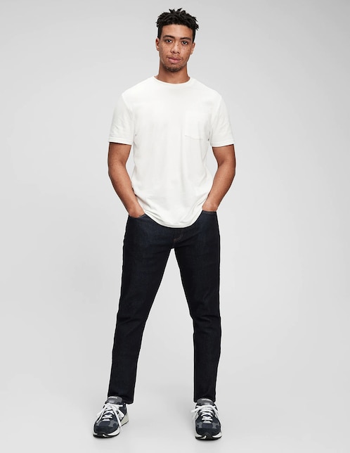 Jeans slim lavado obscuro para hombre