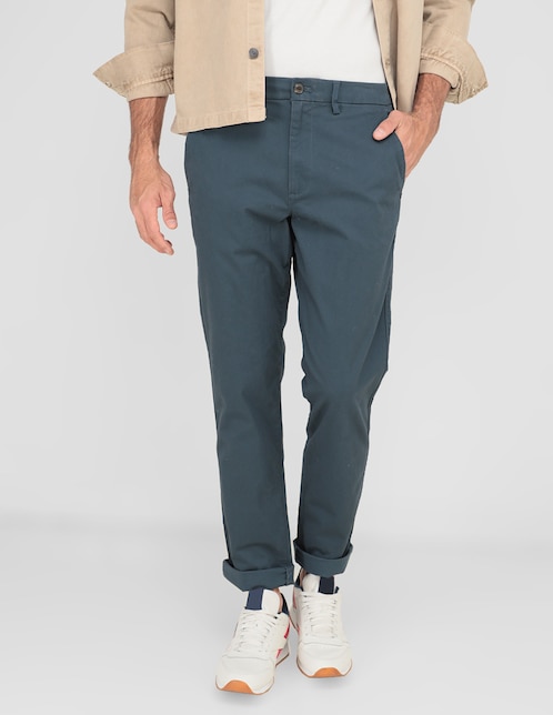 Pantalón chino slim de algodón para hombre