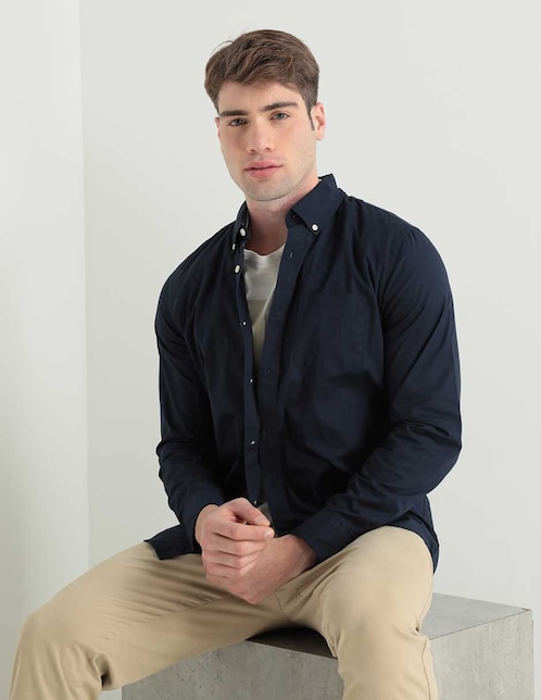 CAMISA GAP 750552 ALGO, G, AZUL MARINO