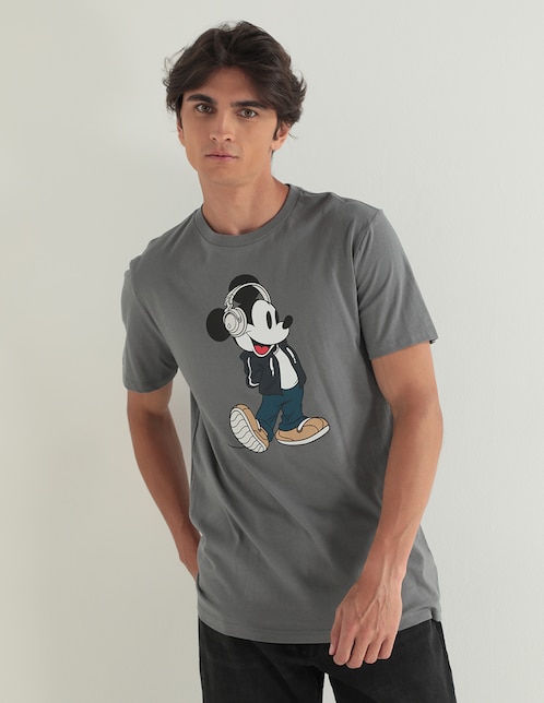 Playera Mickey Mouse cuello redondo para hombre