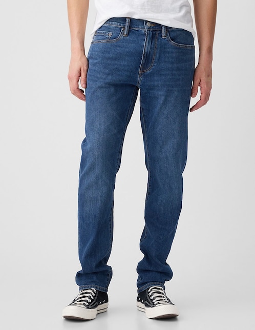 Jeans slim lavado whisker para hombre