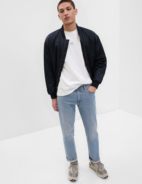 Jeans straight lavado stone wash para hombre