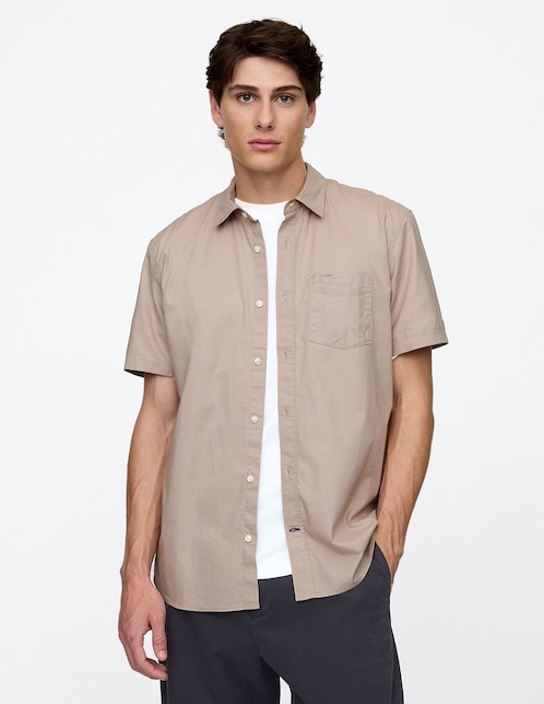 Camisa casual de algodón manga corta para hombre 1