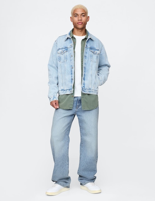 Jeans relaxed baggy lavado claro para hombre