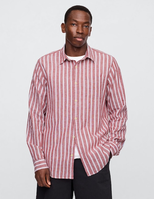 Camisa casual manga larga para hombre
