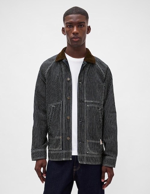 Chamarra casual de mezclilla con bolsillos para hombre