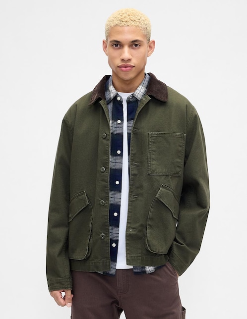 Chamarra denim con bolsillos para hombre