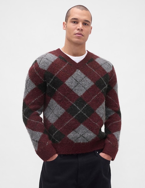 Suéter cuello V para hombre 1