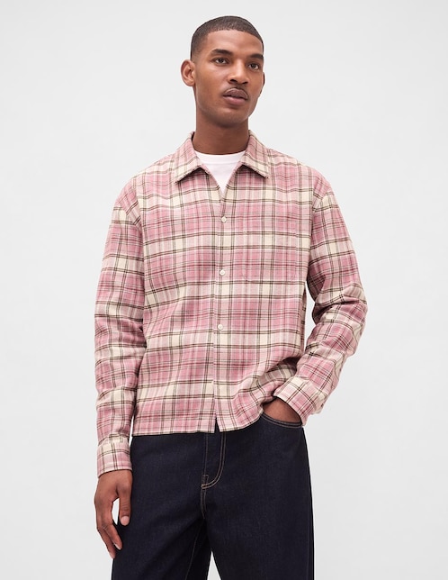Camisa casual manga larga para hombre
