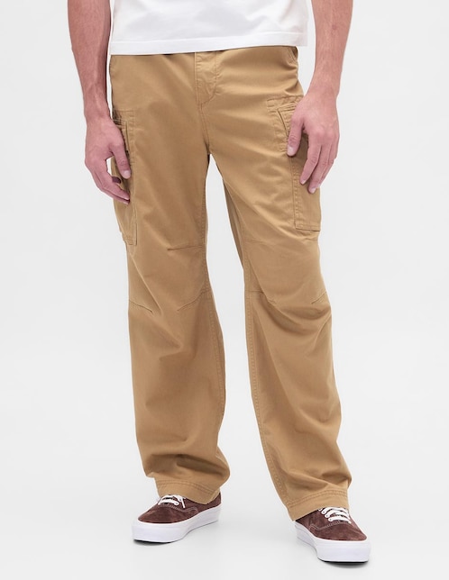 Pantalón cargo recto de algodón para hombre