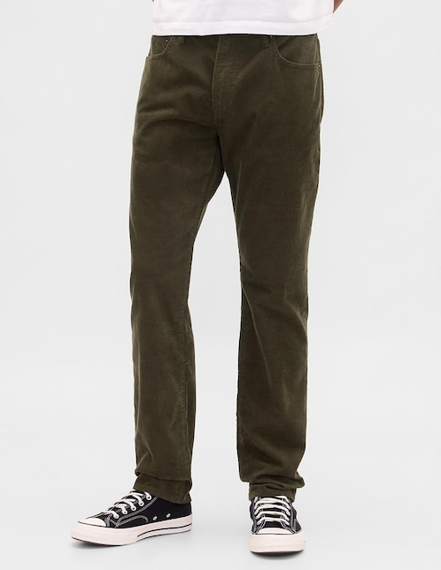 Pantalón recto de pana para hombre