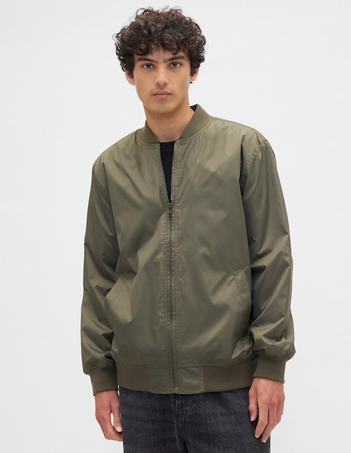 CHAMARRA BOMBER GAP NY, M, VERDE OLIVO