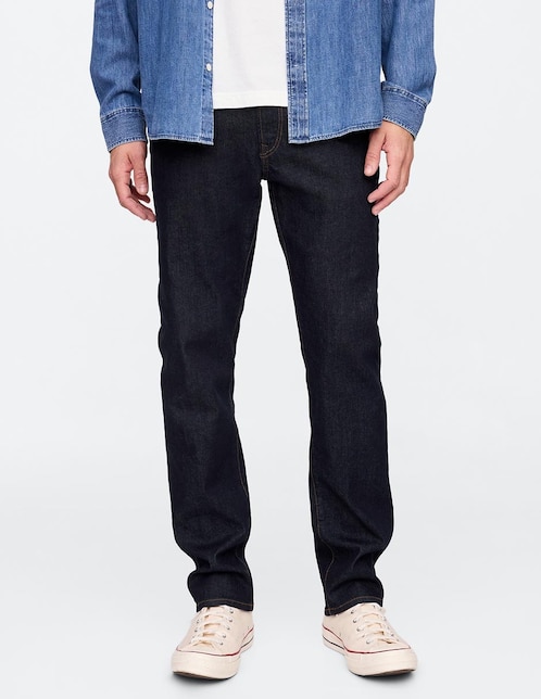 Jeans straight lavado obscuro para hombre