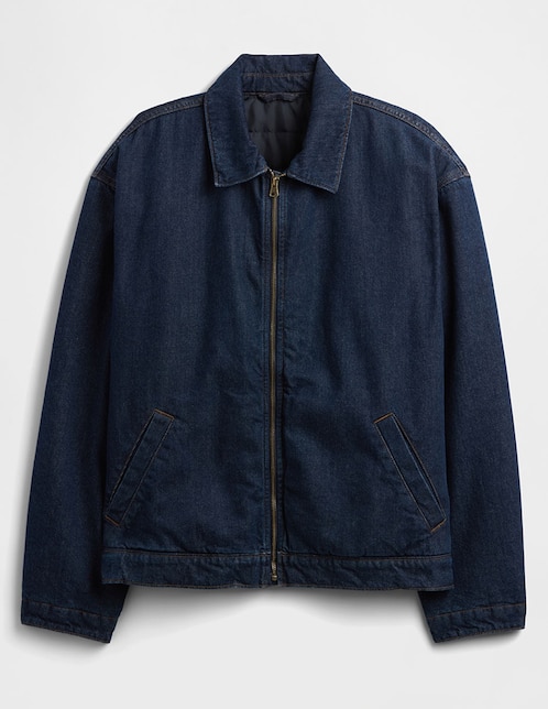 Chamarra casual de mezclilla con bolsillos para hombre