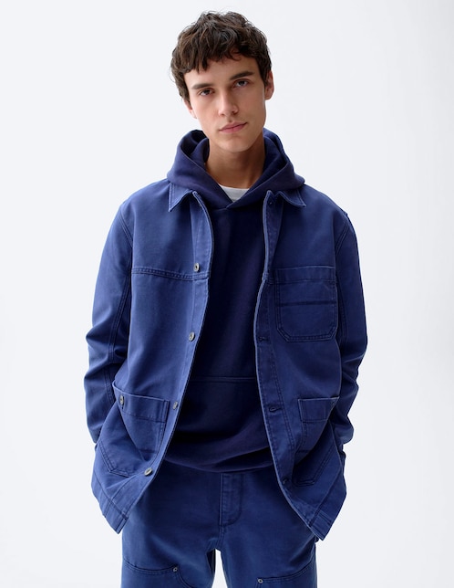 Chamarra denim con bolsillos para hombre