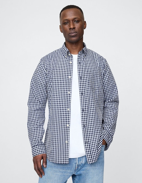 CAMISA GAP 734040A ALGOD, M, AZUL MARINO