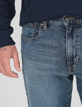 Jeans straight deslavado para hombre