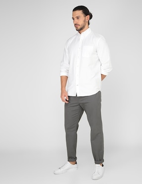 Camisa casual de algodón manga larga para hombre