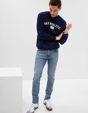 Jeans skinny lavado sand blast para hombre