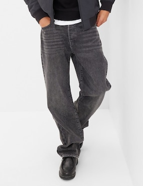 Jeans straight lavado stone wash para hombre