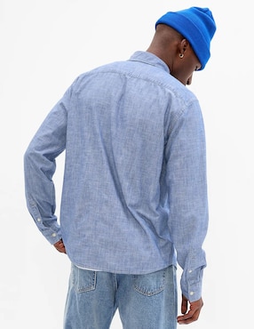 Camisa casual de algodón manga larga para hombre