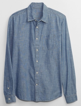 Camisa casual de algodón manga larga para hombre