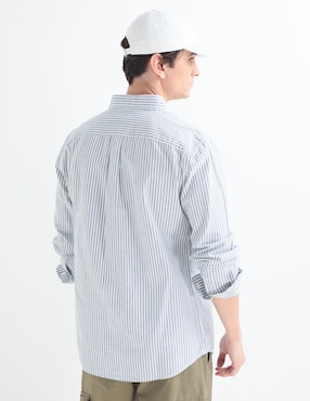Camisa casual de algodón manga larga para hombre