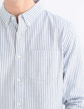 Camisa casual de algodón manga larga para hombre