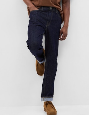Jeans slim lavado obscuro para hombre