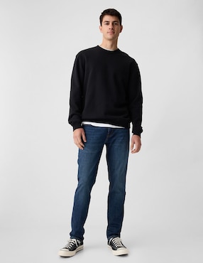Jeans slim lavado whisker para hombre