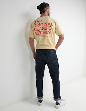 Jeans straight lavado obscuro para hombre