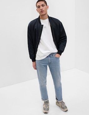 Jeans straight lavado stone wash para hombre