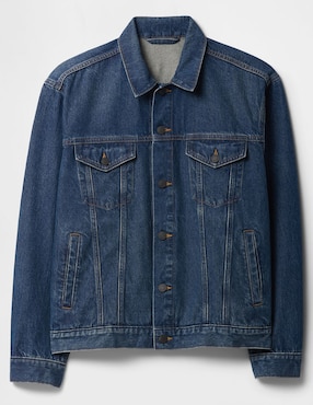 Chamarra denim de mezclilla con bolsillos para hombre