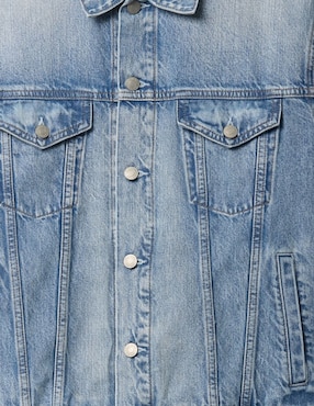 Chamarra denim de mezclilla con bolsillos para hombre