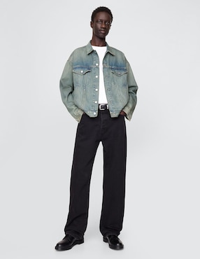 Chamarra denim con bolsillos para hombre