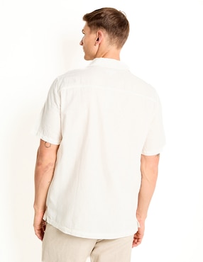 Camisa casual de algodón manga corta para hombre