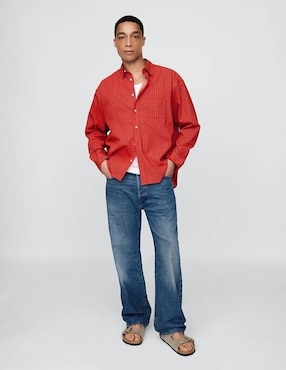 Camisa casual manga larga para hombre