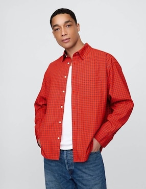 Camisa casual manga larga para hombre