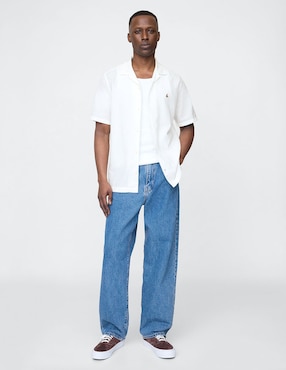 Camisa casual de lino manga corta para hombre