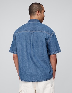 Camisa casual de algodón manga corta para hombre