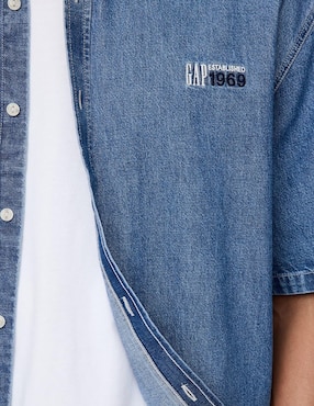 Camisa casual de algodón manga corta para hombre