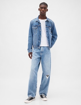 Jeans baggy deslavado para hombre