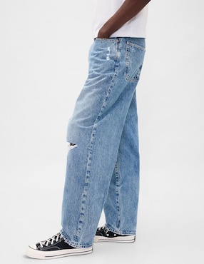 Jeans baggy deslavado para hombre