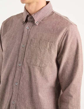 Camisa casual de algodón manga larga para hombre