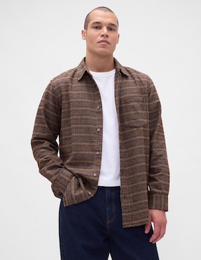 Sobrecamisa casual manga larga para hombre