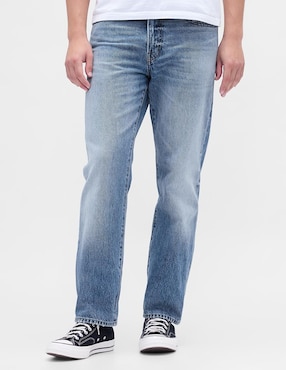 Jeans straight deslavado para hombre