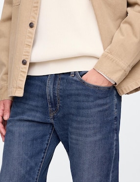 Jeans straight lavado medio para hombre