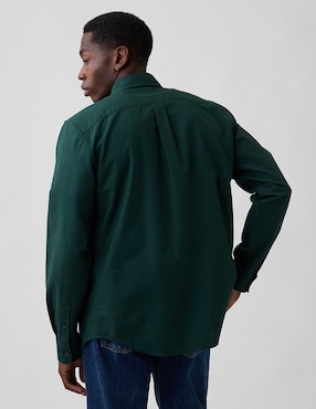 Sobrecamisa casual de algodón manga larga para hombre